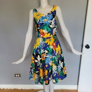 Vintage Steppin Out Floral Pinup Dress, VGUC, Size S